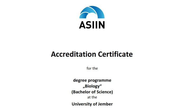 ASIIN Certificate Jember UNEJ Ba Biology
